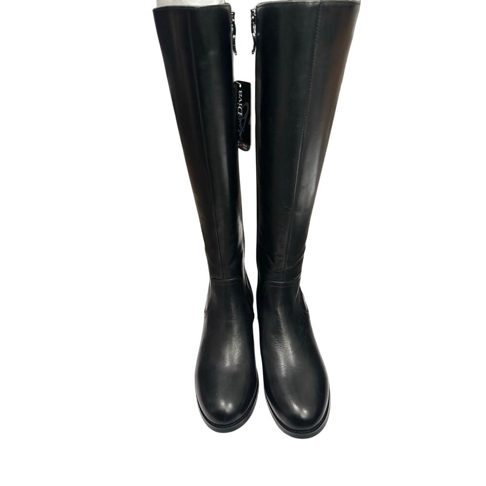 Aqua Diva Montreal Black Boot Size 7.5 Knee length Riding Leather WaterProof New